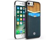 Apple iPhone 6 6s 7 Case CobblePro Cherry Wood Designed Slim Leather Card Wallet Holder Case for Apple iPhone 6 6s 7 Dark Blue