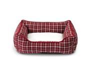 Fluffy Paws Pet Classic Plaid Bed Oak Red Sleep area size 13.5 x 10 Bed size 22 x 17