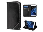 Samsung Galaxy S7 Edge Case, eForCity Stand Folio Flip Leather [Card Slot] Wallet Flap Pouch Case Cover Compatible With Samsung Galaxy S7 Edge, Black