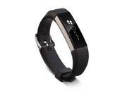 Zodaca For Fitbit Alta - TPU Rubber Wristband Replacement Sports Watch Wrist Band Strap w/ Metal Buckle Clasp - Black