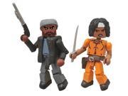 The Walking Dead Minimates Tyreese and Prison Michonne Figure 2 Pack