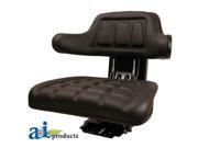 Universal full suspension adjustable Tractor Seat with armrest BLACK