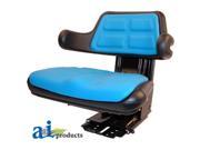 Universal full suspension adjustable Tractor Seat with armrest BLUE
