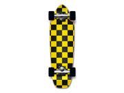 Complete Longboard Mini Cruiser Banana Cruiser Skateboard 27 X 8 CHECKER Yellow