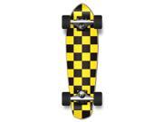 Complete Graphic Longboard MiCro Cruiser Skateboard 25 X 7 CHECKER Yellow