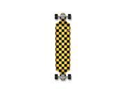 Yellow Punked Drop Down Checker Longboard Complete