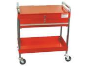 8013A Service Cart with Locking Top and Drawer Red