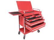 8045 Professional 5 Drawer Service Cart with Locking Top Red