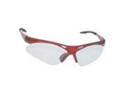 Diamondback Safety Glasses with Red Frame and Clear Lens in a Polybag
