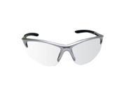 DB2 Safety Glasses with Clear Lens and Silver Frames in Clamshell Packaging