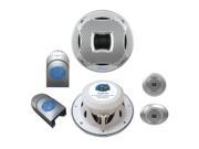 LANZAR AQ65CMS NEW 6.5 400W 2 WAY MARINE COMPONENT SYSTEM SILVER COLOR 1 PAIR