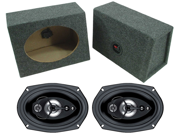 BOSS CAR AUDIO 6X9 LOADED BOXES SE695 CHAOS 600W 5 WAY SPEAKERS PACKAGE