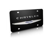Chrysler 3D Logo Black Stainless Steel License Plate
