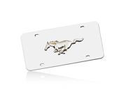 Ford Mustang Chrome Pony on Polished Stainless License Plate
