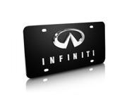 Infiniti Chrome Logo on Black Steel License Plate