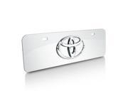 Toyota Logo Half size Chrome Steel License Plate
