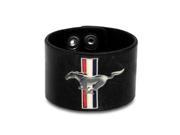 Ford Mustang Logo Black Leather Cuff