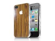 iPhone 4 4s Teak Wood Texture Clear Phone Case with Cut off Logo
