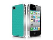 Small Hex Pattern Teal iPhone 4 4S Chrome Cell Phone Case