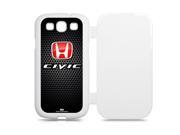 Honda Civic Red Logo Samsung Galaxy S3 White Flip Cover Cell Phone Case
