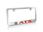 Cadillac Logo ATS in Red Chrome Metal License Plate Frame