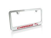 Dodge Red Charger R T Chrome Metal Auto License Plate Frame