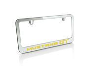 Ford 2005 up Yellow Mustang GT Chrome Metal License Plate Frame