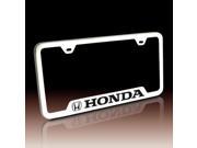 Honda Logo Polished Steel License Plate Frame