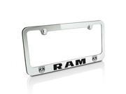 Dodge Ram Dual Logos Chrome Metal License Plate Frame