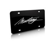 Ford Mustang Script Black Stainless Steel Auto License Plate