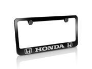 Honda Dual Logo Black Metal License Plate Frame