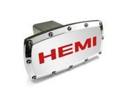 Dodge Red HEMI Engraved Billet Aluminum Tow Hitch Cover