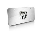 Dodge RAM 3D Logo Brushed Stainless Steel License Plate