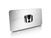 Honda 3D Logo Brushed Steel Auto License Plate