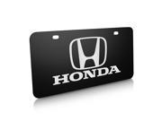 Honda Logo Matte Black Metal License Plate