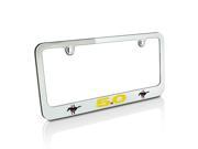 Ford 2010 up Mustang 5.0 in Yellow Chrome Metal License Plate Frame