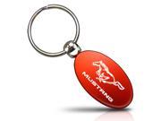 Ford Mustang Red Aluminum Oval Key Chain