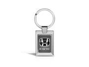 Honda Civic Black Logo on Gray Metal Chrome Key Chain