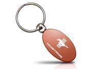 Frod Mustang Tri Bar Logo Orange Aluminum Oval Key Chain