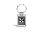 Honda Civic Si Black Logo on Gray Metal Chrome Key Chain