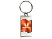 Honda Logo Orange Spun Brushed Metal Key Chain