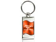 Ford Mustang Orange Spun Brushed Metal Key Chain