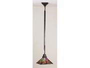 42 Inch H 1 Lt Bungalow Pendant Fixture 14 Inch Prairie Dragonfly 2.25 Inch Ring Ceiling Fixture