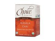 Choice Organic Teas 1113133 Black Tea Masala Chai 16 Tea Bags 1.2 oz 35 g Case of 6 16 Bag