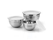 Cook N Home 3 piece Mixing Bowl Set with Plastic Lid