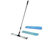 48 Heavy Duty Commercial Microfiber Mop Frame Telescoping Pole and Two Microfiber Pads