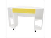 Nexera Taxi Mobile Desk with Drawer in White and Yellow