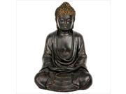 Oriental Furniture 9 Japanese Sitting Buddha Statue in Antique Bronze