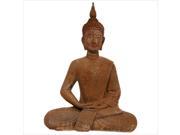 Oriental Furniture 11 Thai Sitting Zenjo in Patina Buddha Statue in Rust
