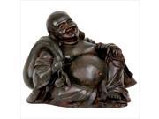 Oriental Furniture 5 Sitting Happy Buddha Statue in Bronze